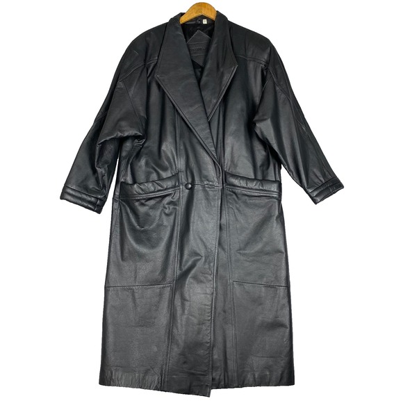 Preston & York Jackets & Blazers - Vtg Preston & York Womens Leather Coat Size‎ Large Petite Slouchy Chic Mob Wife